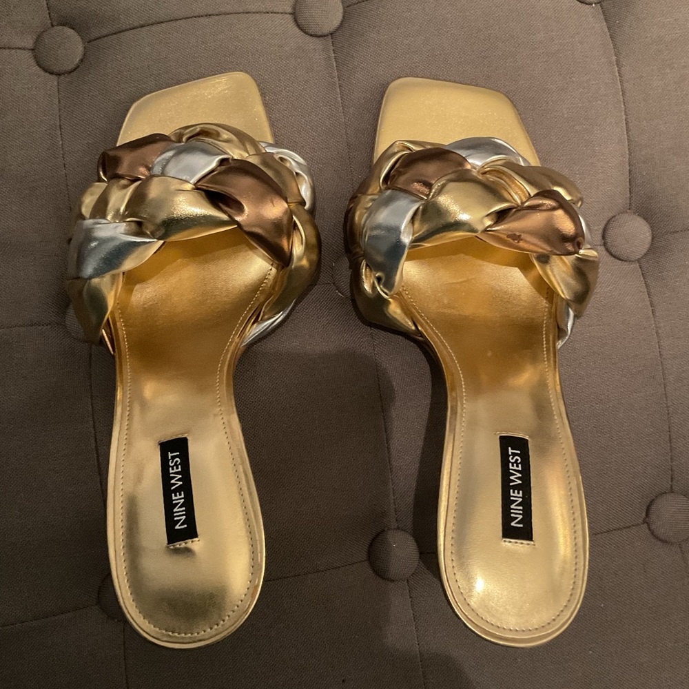 Nine West Metallic Braided Sandals